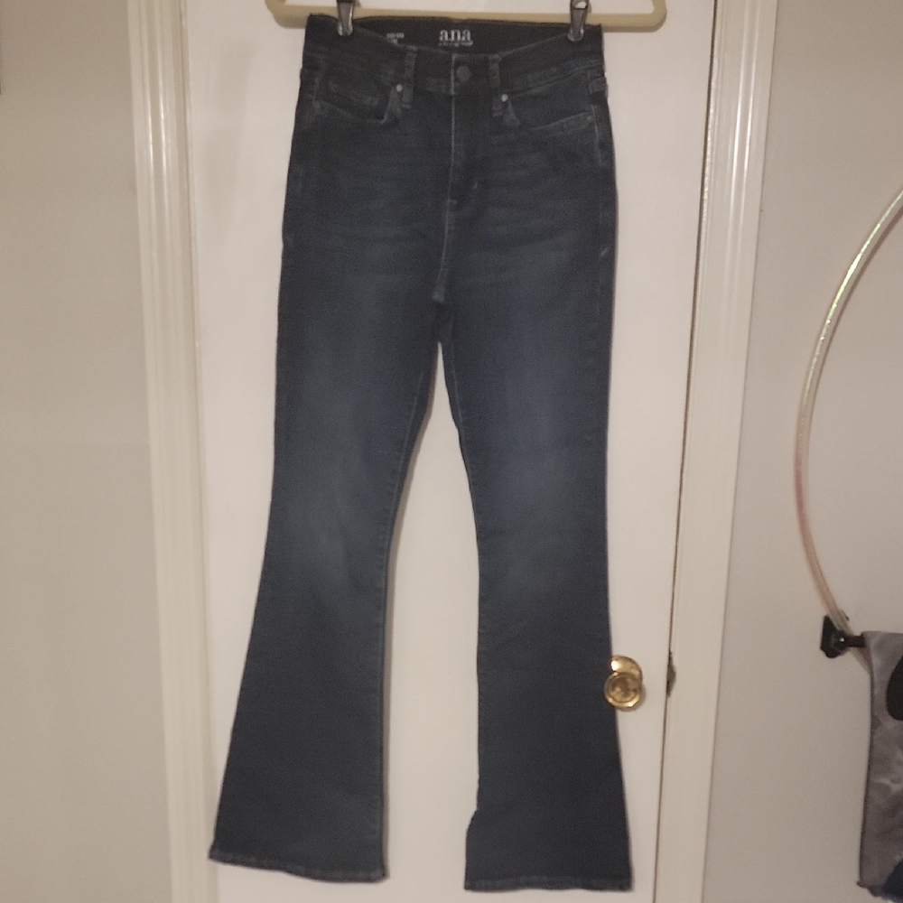 a.n.a Dark Blue High-Rise Flare Jeans